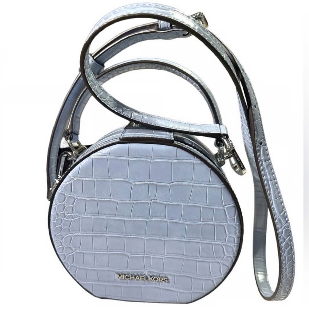 🔥🔥 $558 retail Michael Kors Serena Bag Light Blue Embossed Crocodile Glamorous🔥🔥